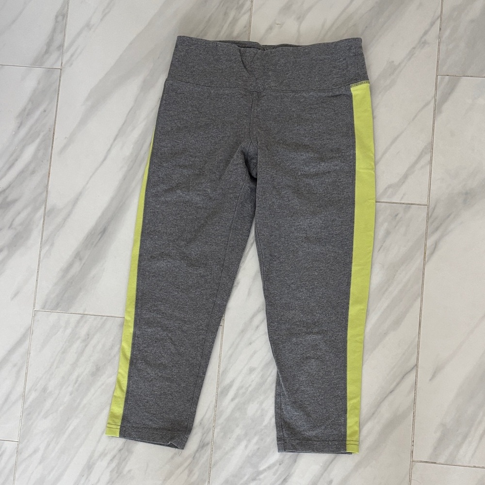 Calvin Klein Gray Leggings with Yellow Stripe